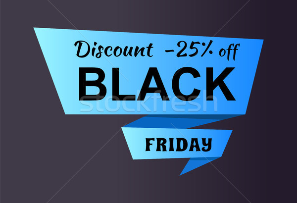 Discount -25 Off Black Friday Ad Label on Ribbon Stock photo © robuart