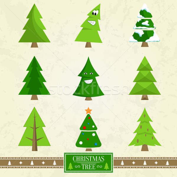 Christmas Tree Set of Icons on Vector Illustration Stock photo © robuart