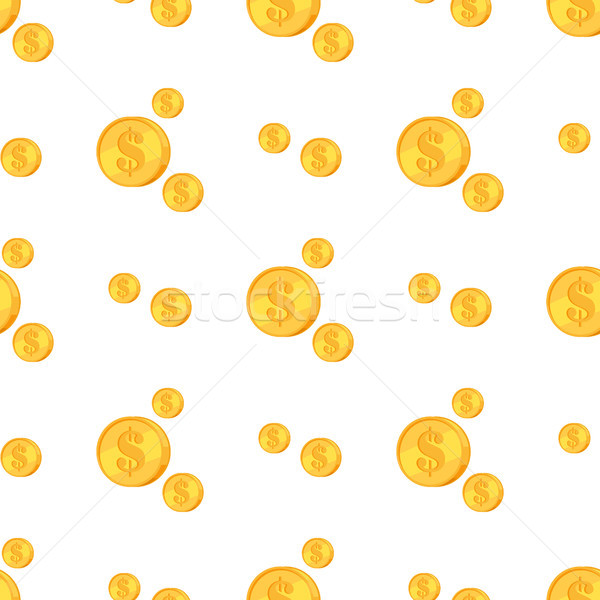 Arany érmék dollárjel izolált fehér végtelen minta Stock fotó © robuart