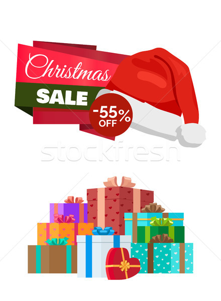 Natale vendita poster promo etichetta Hat Foto d'archivio © robuart