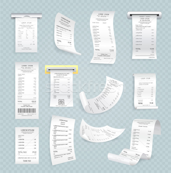 Paper Checks with Sums of Money for Purchases Stock photo © robuart
