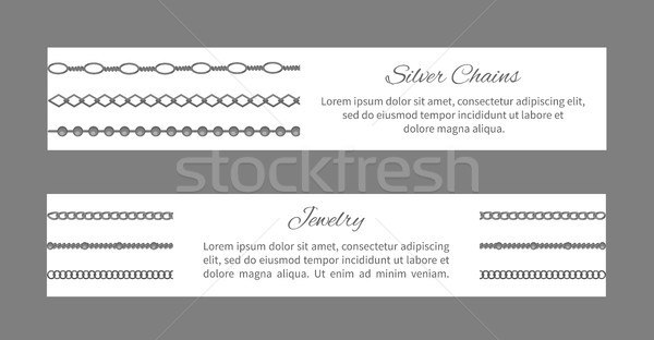 [[stock_photo]]: Argent · chaînes · bijoux · cartes · titres