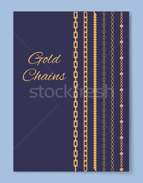 Luxueus duur goud ketens poster Stockfoto © robuart
