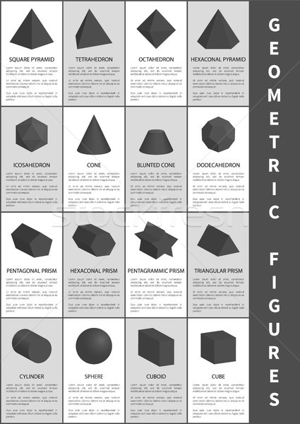 Geometric Figures in Black, Vector Illustration Stock photo © robuart