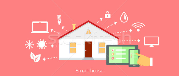 Smart House Concept Icon Flat Design Stock photo © robuart