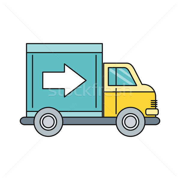 Delivery Lorry Driving Fast Design Flat Stock photo © robuart