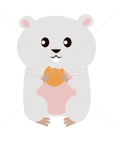 Grappig hamster illustratie geïsoleerd witte grijs Stockfoto © robuart