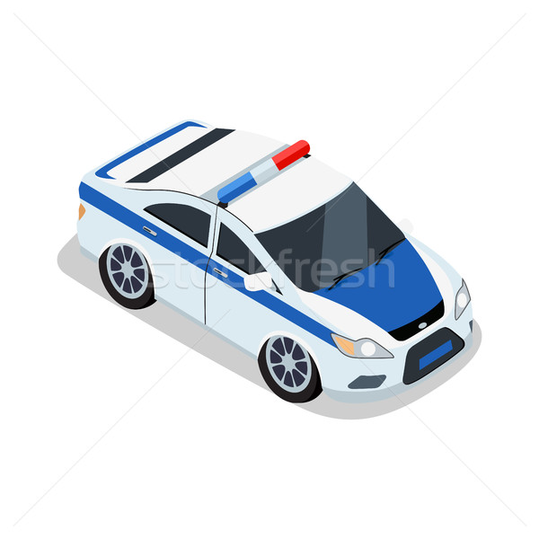 Rendőrség autó illusztráció izometrikus vetítés vészhelyzet Stock fotó © robuart