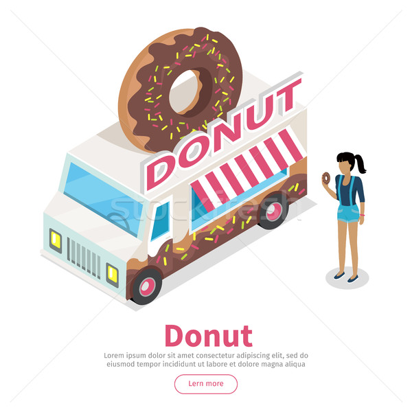Stock photo: Donut conceptual Isometric Vector Web Banner
