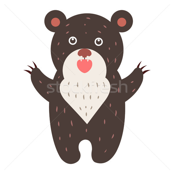 Cute Bear Cartoon Flat Vector Sticker or Icon Stock photo © robuart