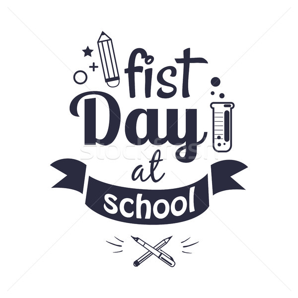 First Day at School Sticker Isolated on White Stock photo © robuart