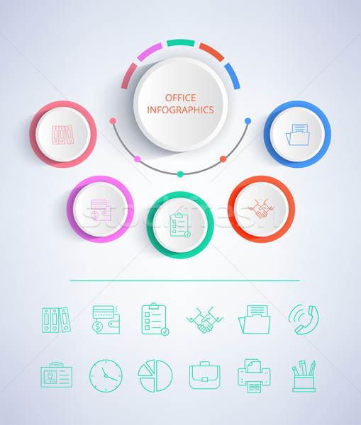 Office Infographics Colorful Vector Illustration Stock photo © robuart
