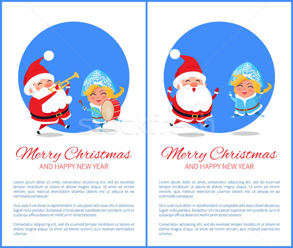 Merry Christmas Happiness Vector Illustration Stock photo © robuart