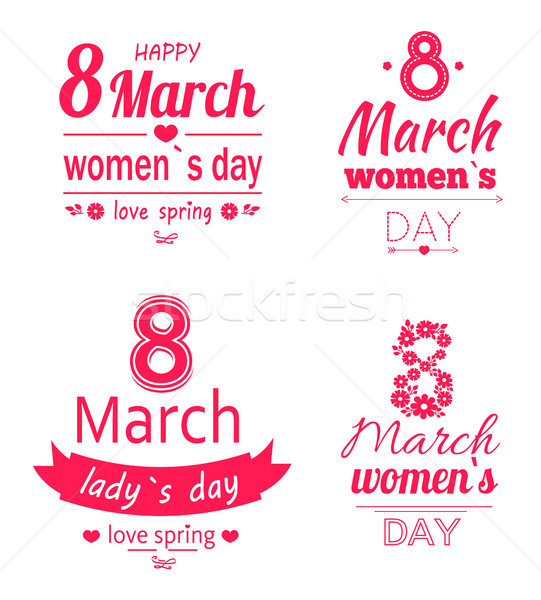 Ladys Day Love Spring 8 March Calligraphy Prints Stock photo © robuart
