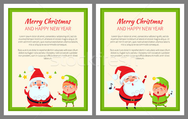 Merry Christmas and Santa Vector Illustration Stock photo © robuart