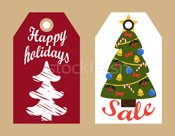 Stock foto: Verkauf · dekorativ · Tags · Neujahr · dekoriert · Bäume
