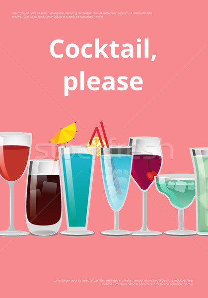 Cocktail Please Advertising Poster Alcohol Drinks Stock photo © robuart