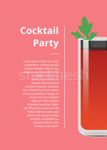 Cocktail Party Poster Bloody Mary Vector Banner Stock photo © robuart
