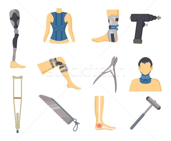 [[stock_photo]]: Orthopédie · outils · coloré · affiche · isolé · humaine