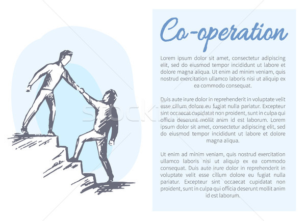 Cooperazione poster testo campione reciproca help Foto d'archivio © robuart
