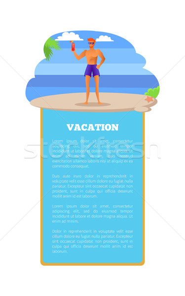 Vacation Summer Poster Tropical Beach Sexy Sportsman Stock photo © robuart