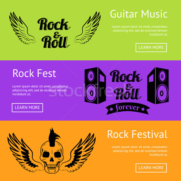 Rock Music Collection of Creative Colorful Posters Stock photo © robuart