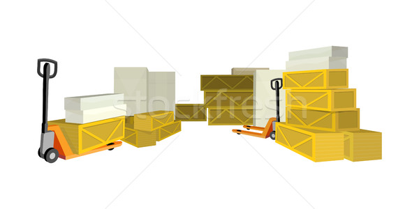 Transport schwierig Waren hydraulische Boxen Stock foto © robuart
