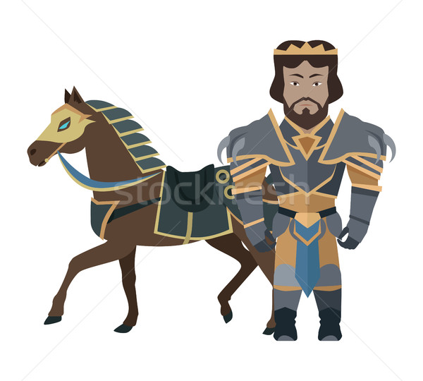 Fantasy rycerz charakter wektora projektu króla Zdjęcia stock © robuart