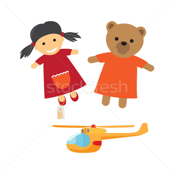 Kinder Spielzeug Karikatur Jungen Mädchen cute Stock foto © robuart