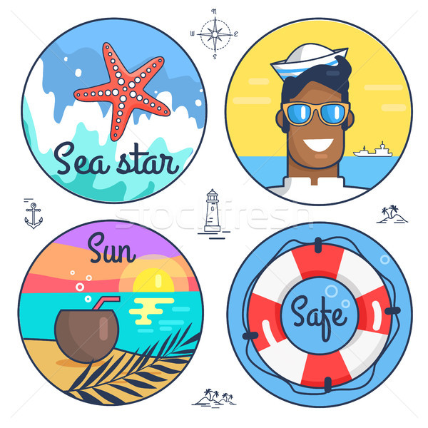 Collection of Multiple Marine Icons and Item Stock photo © robuart