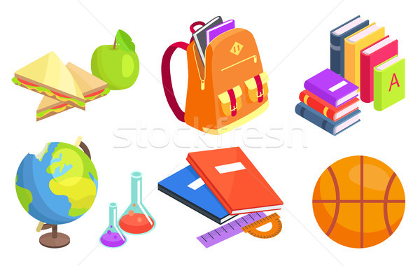 Collection of School-Related Objects Illustration Stock photo © robuart