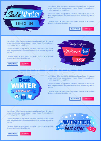 Sale Winter Discount Set on Vector Illustration Stock photo © robuart