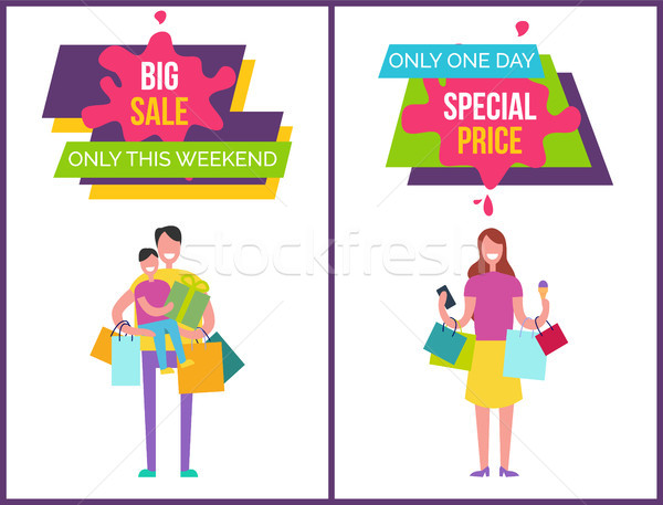 Grand vente week-end une jour spéciale Photo stock © robuart