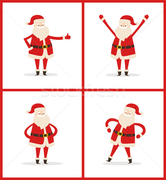 Happy Smiling Santa Claus Vector Illustration Stock photo © robuart