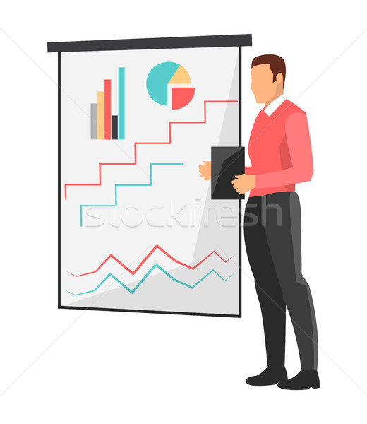 Businessman by Whiteboard Vector Illustration Stock photo © robuart