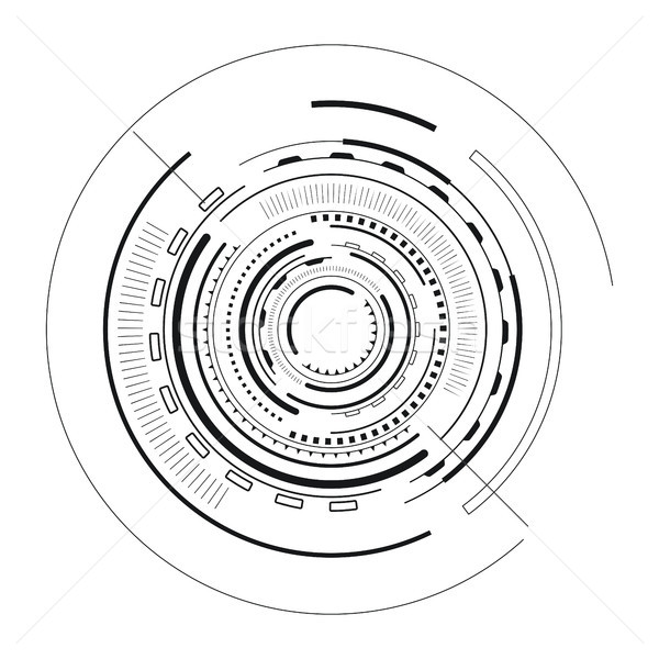 Interfész futurisztikus rajz színtelen poszter körkörös Stock fotó © robuart