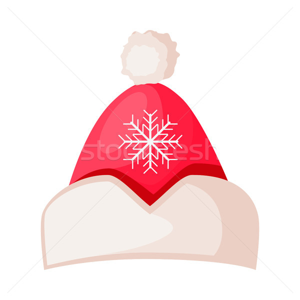 Santa Claus Hat with Snowflake in Center Isolated Stock photo © robuart