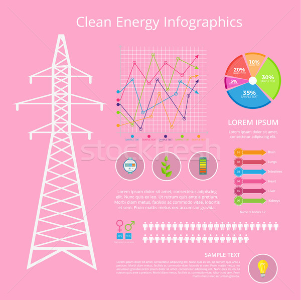 Clean Energy Infographic Set Vector Illustration Stock photo © robuart