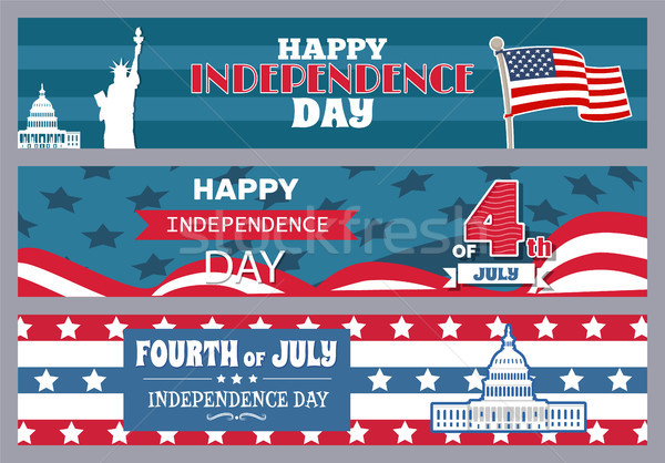 Happy Independence Day Stpires Vector Illustration Stock photo © robuart