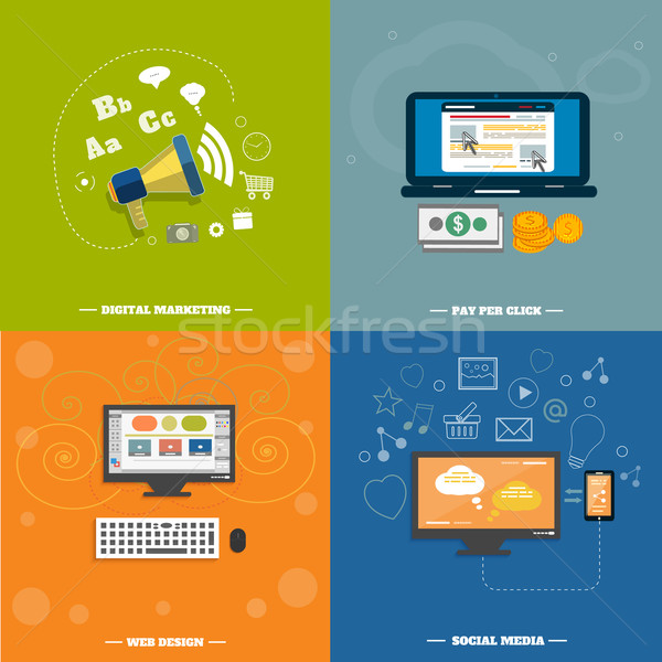 Icons for web design, seo, social media Stock photo © robuart