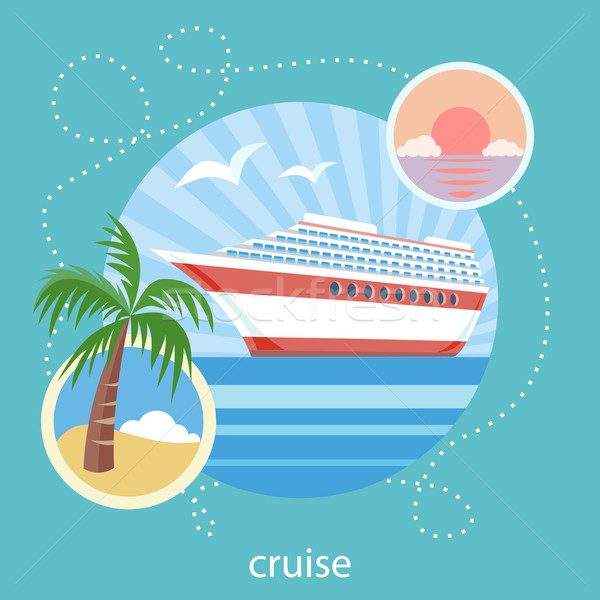 Cruise ship and clear blue water. Water tourism. Stock photo © robuart