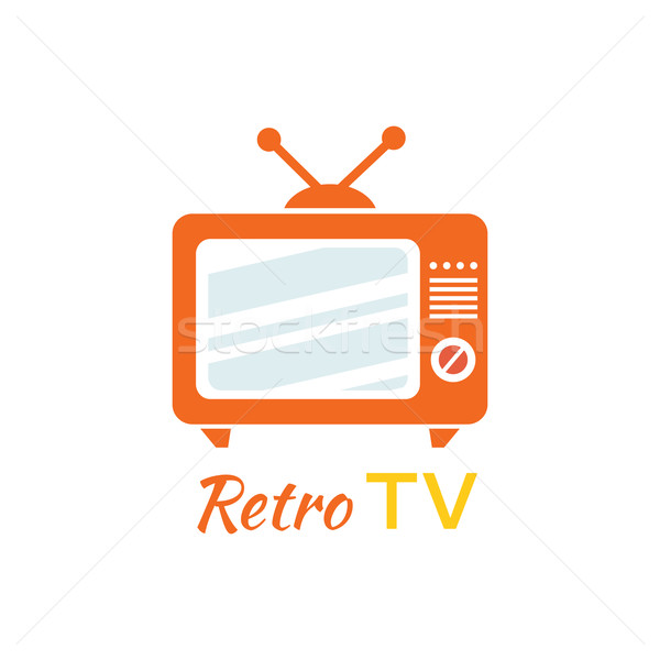 Retro tv logo design icona vintage vecchio Foto d'archivio © robuart