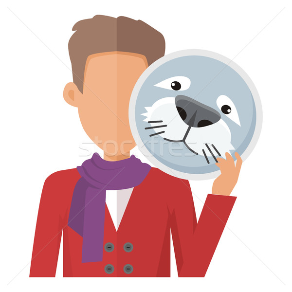 Man with Seal Mask Flat Design Vector Illustration Stock photo © robuart