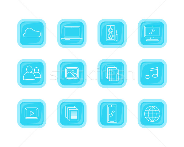 Collection Icons of Modern Computer Web Buttons. Stock photo © robuart