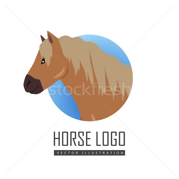 Rosso pony vettore logo design Foto d'archivio © robuart