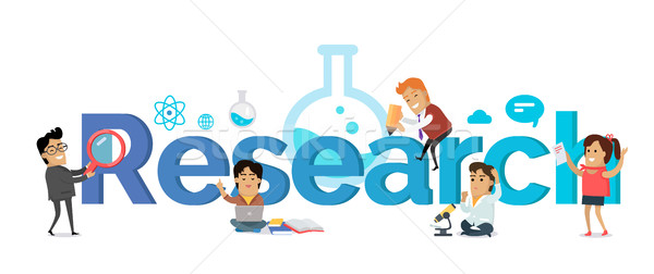 Research Banner. Education Concept. Flat Style. Stock photo © robuart