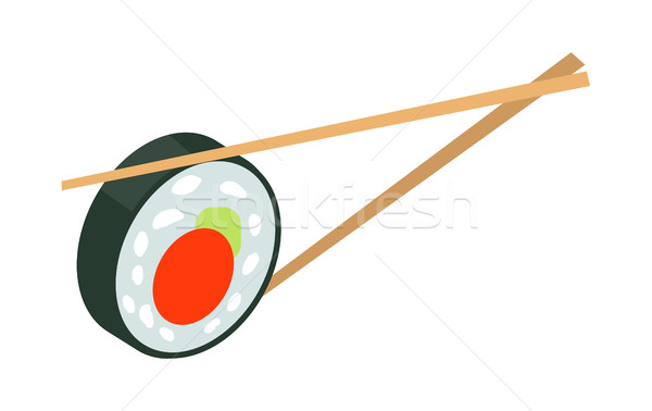 Sushi Japan with Two Sticks Isolated Japanese Food Stock photo © robuart