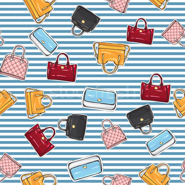 Set of Different Women Handbags. Endless Texture Stock photo © robuart
