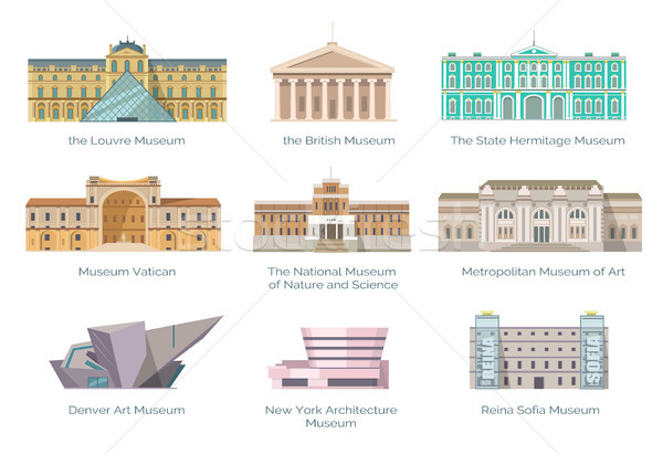 Most Famous Museums in Whole World Illustration Stock photo © robuart