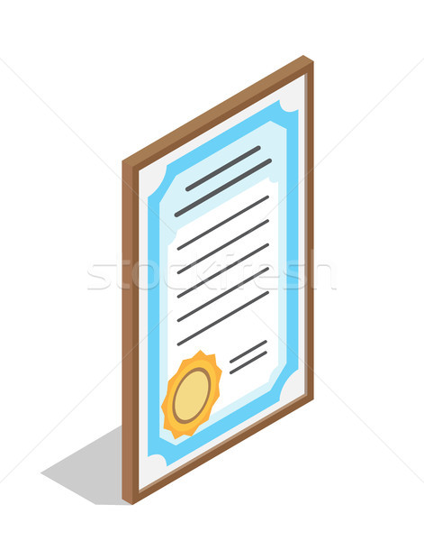 Diploma for Educational Institution Graduation Stock photo © robuart